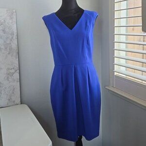 The Limited Women's Sleeveless V-Neck  Sheath Dress Sz S Cobalt Blue